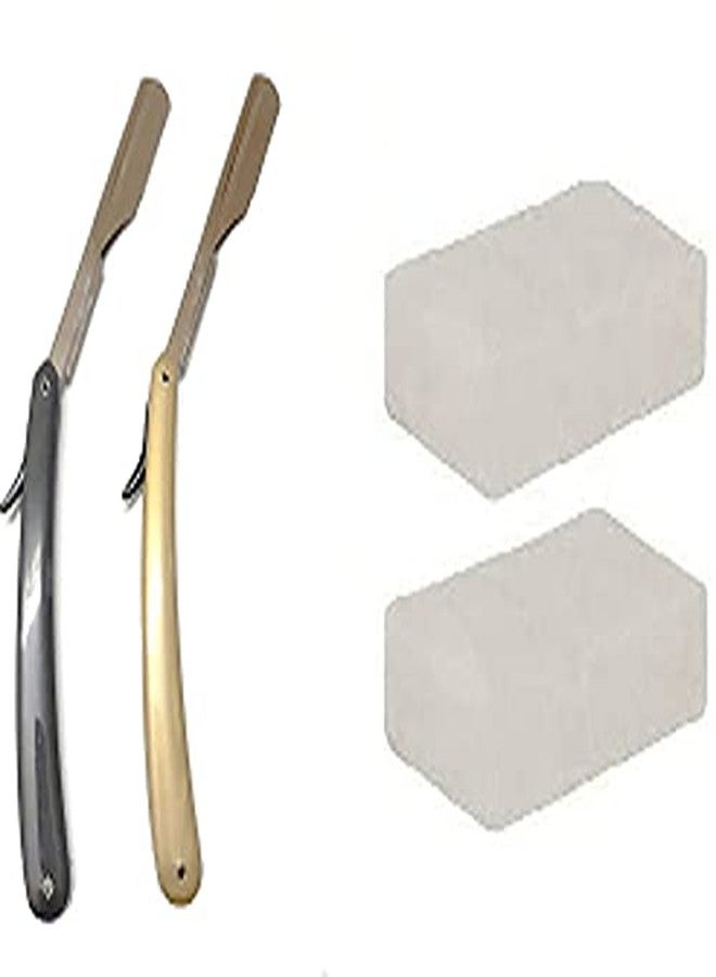 Hesch 9 PACK OF TWO Plastic Handle Straight Edge Razor. Trendy, Grippy, and Easy to use. Folding razor holder. - Image 1